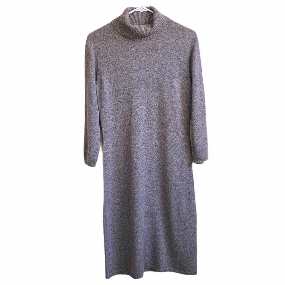 Pure Amici 100% Cashmere Turtleneck Sweater Dress